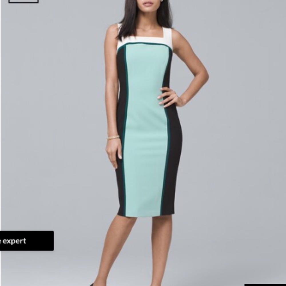 WHBM Petite Sleeveless Colorblock Sheath Dress (NWOT)